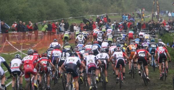 And the men are off for their turn in the mud