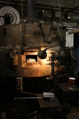 A large furnace in use at the Sherrill factory in New York