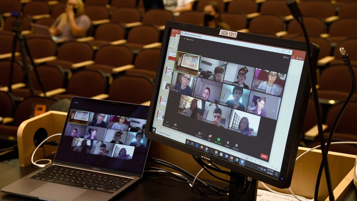 Hybrid learning setup in a UNLV classroom