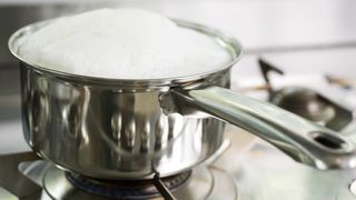 pan bubbling on the hob