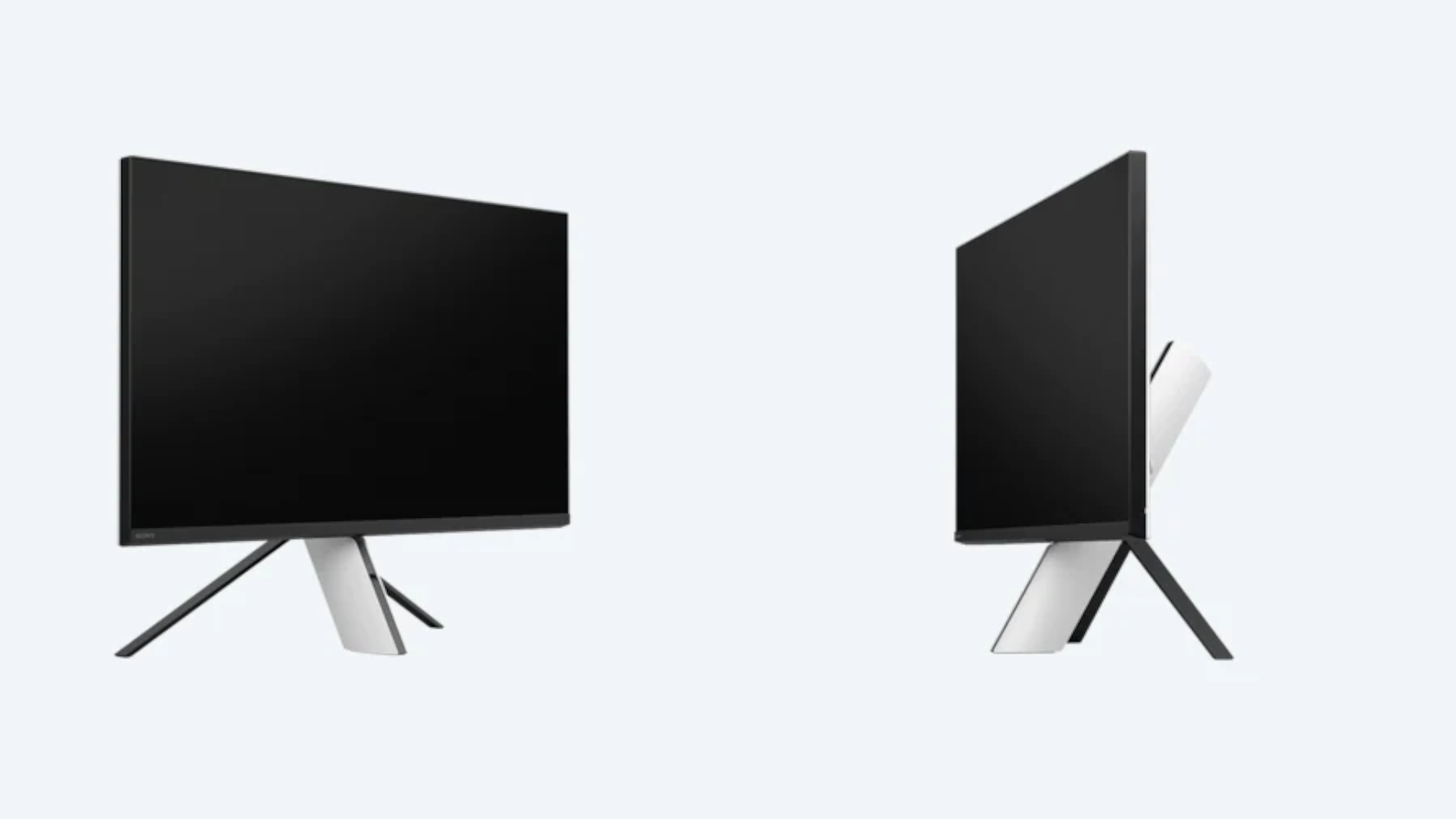 Product снимки двух черно-белых мониторов, обращенных внутрь друг к другу