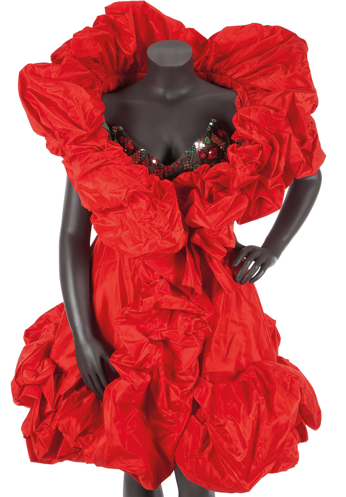 Red dress that belonged to Aretha Franklin
