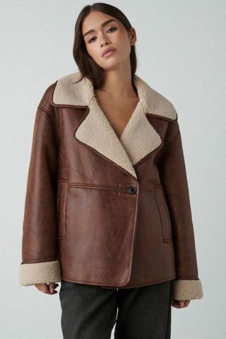 Next Tan Brown Aviator Jacket