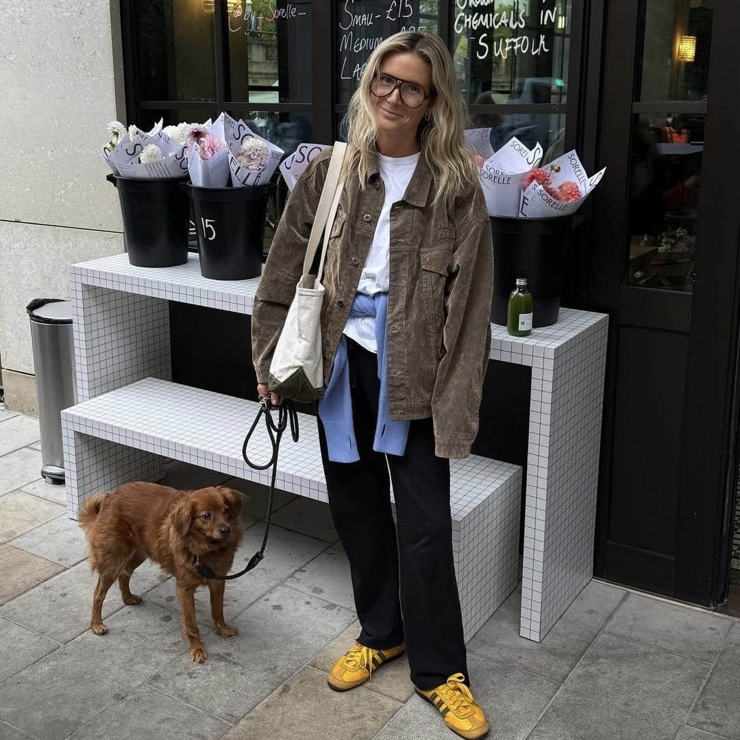 Lucy Williams wearing yellow adidas sneakers 