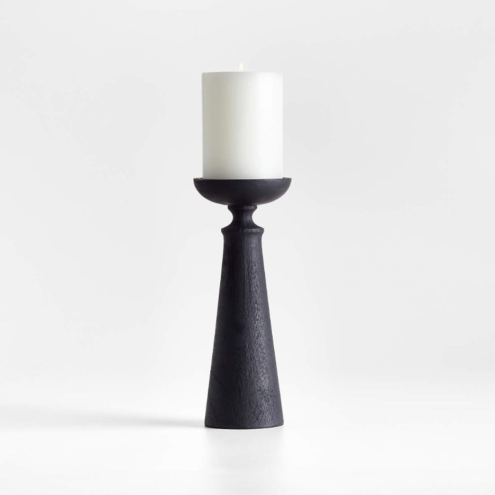 Black minimalist candle holder