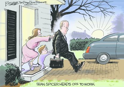 Political Cartoon U.S. Press Secretary Sean Spicer