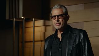 Jeff Goldblum gives a lecture in Jurassic World: Dominion.
