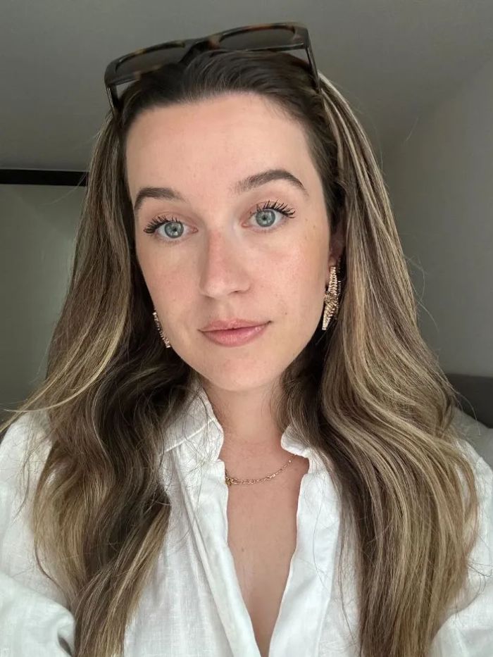Deputy beauty editor Grace Lindsay wearing the MACStack Mascara