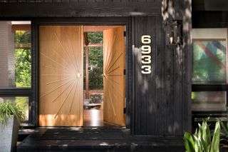 A wooden front door