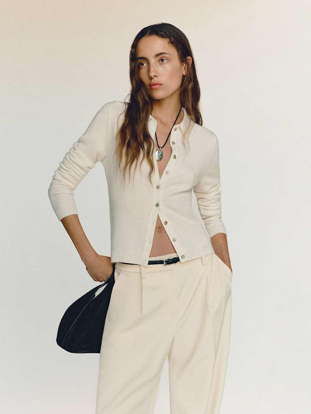 Florentina Cashmere Collared Cardigan