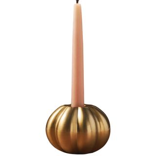 golden pumpkin candle holder 