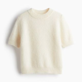 Short-Sleeved Mohair-Blend Top