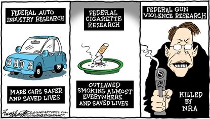 Obama cartoon Executive Order Gun Research NRA