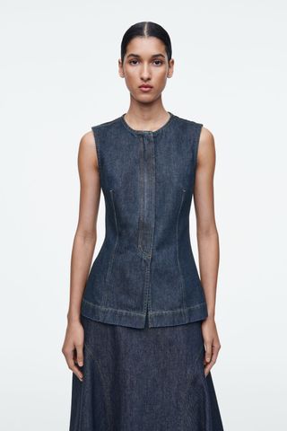 Sleeveless Denim Top