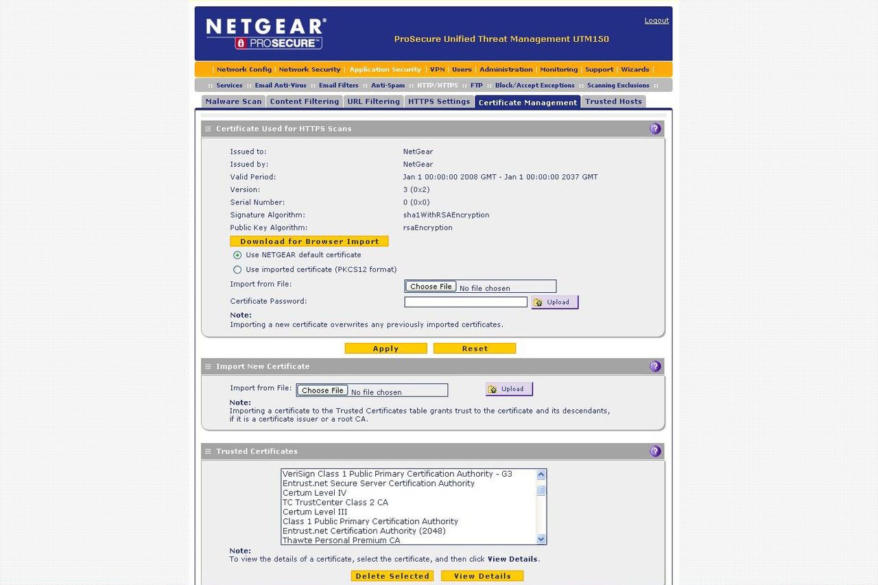 The UTM handles https communications by inserting itself between the secure site and the client on your network, checking whe