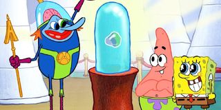 Spongebob and Patrick in "Atlantis Squarepantis" in Spongebob Squarepants.