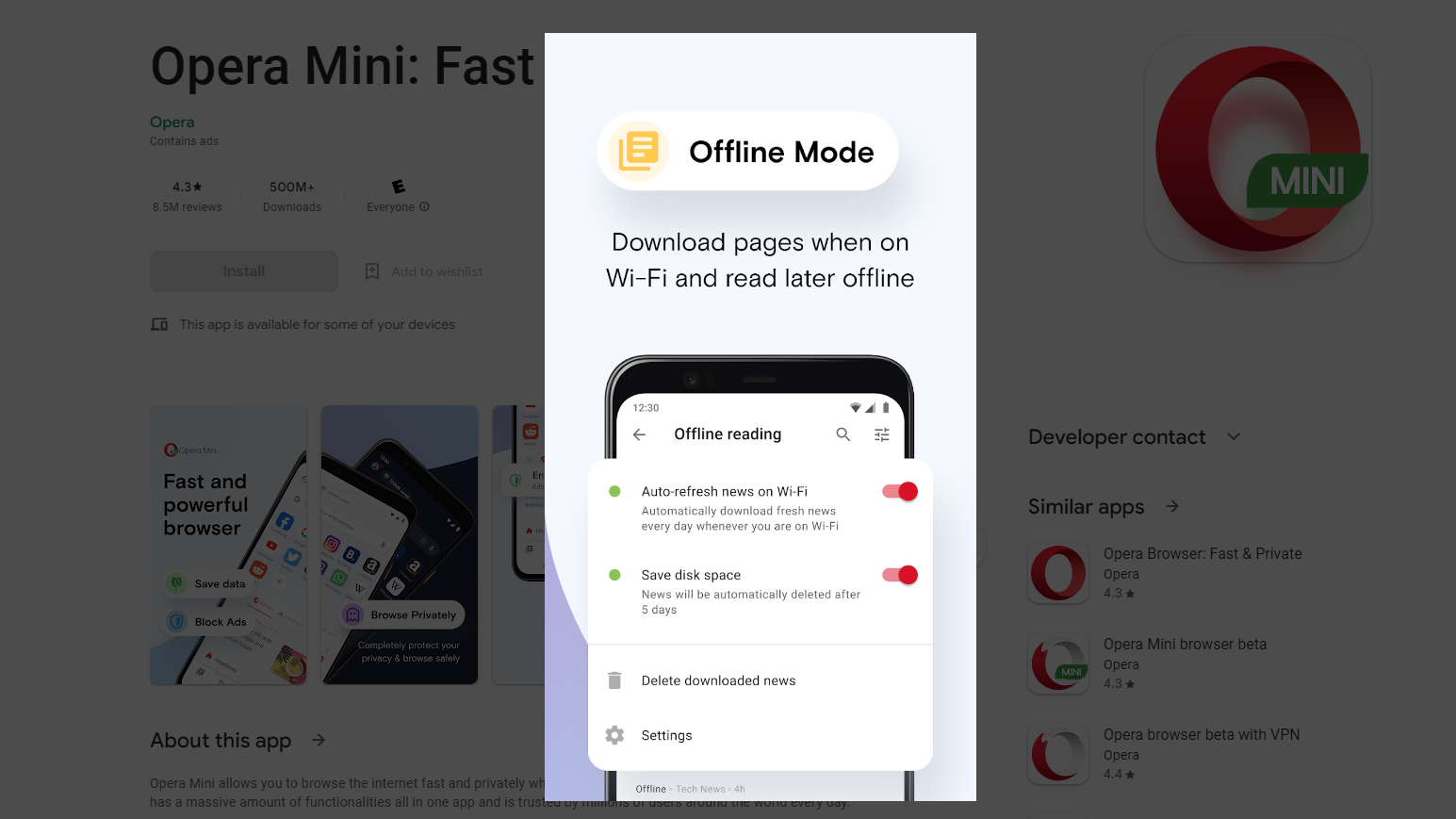 Opera Mini offline