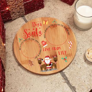 Personalised Santa And Reindeer Christmas Eve Plate