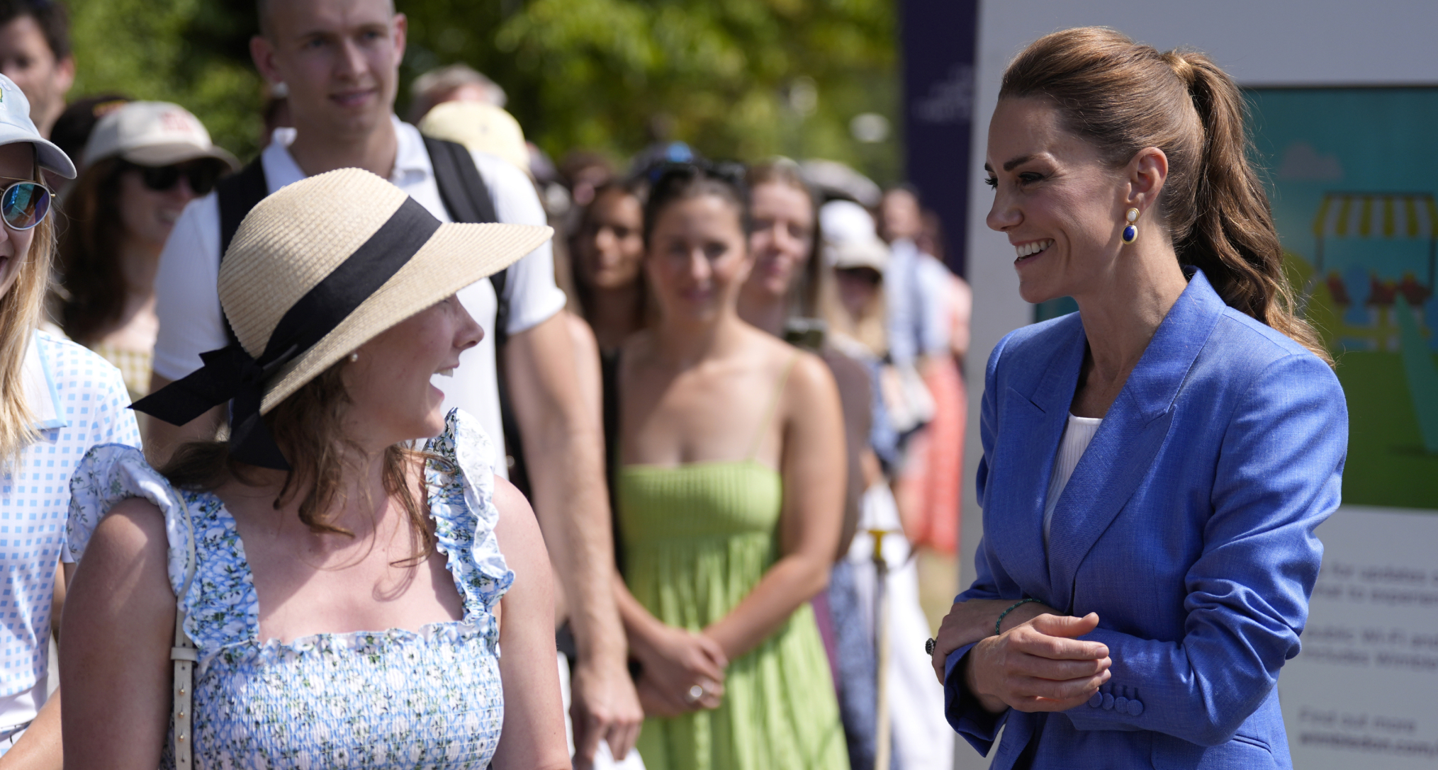Princess Kate talking to a fan at Wimbledon