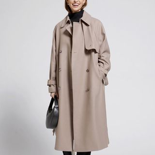 & Other Stories Relaxed Wool Belted Trench Coat