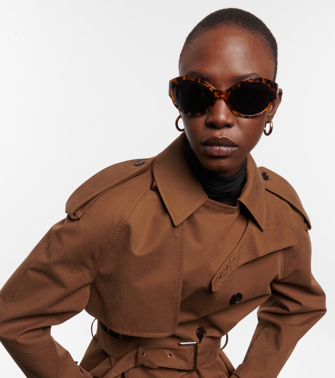Triomphe Oval Sunglasses in Brown - Celine Eyewear