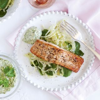 Grilled Salmon with Sauce Verte