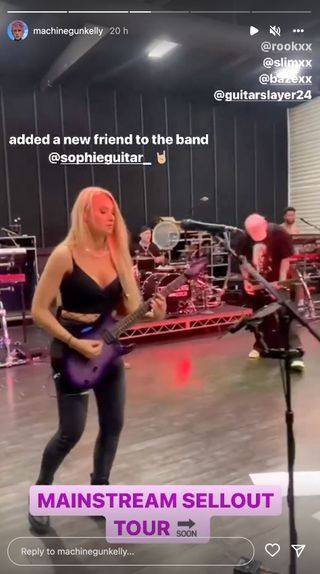 Sophie Lloyd rehearses with Machine Gun Kelly