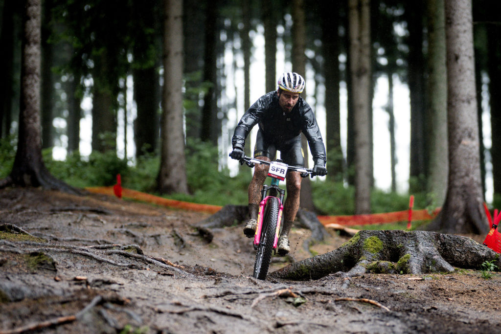 Peter Sagan racing a cross country bike