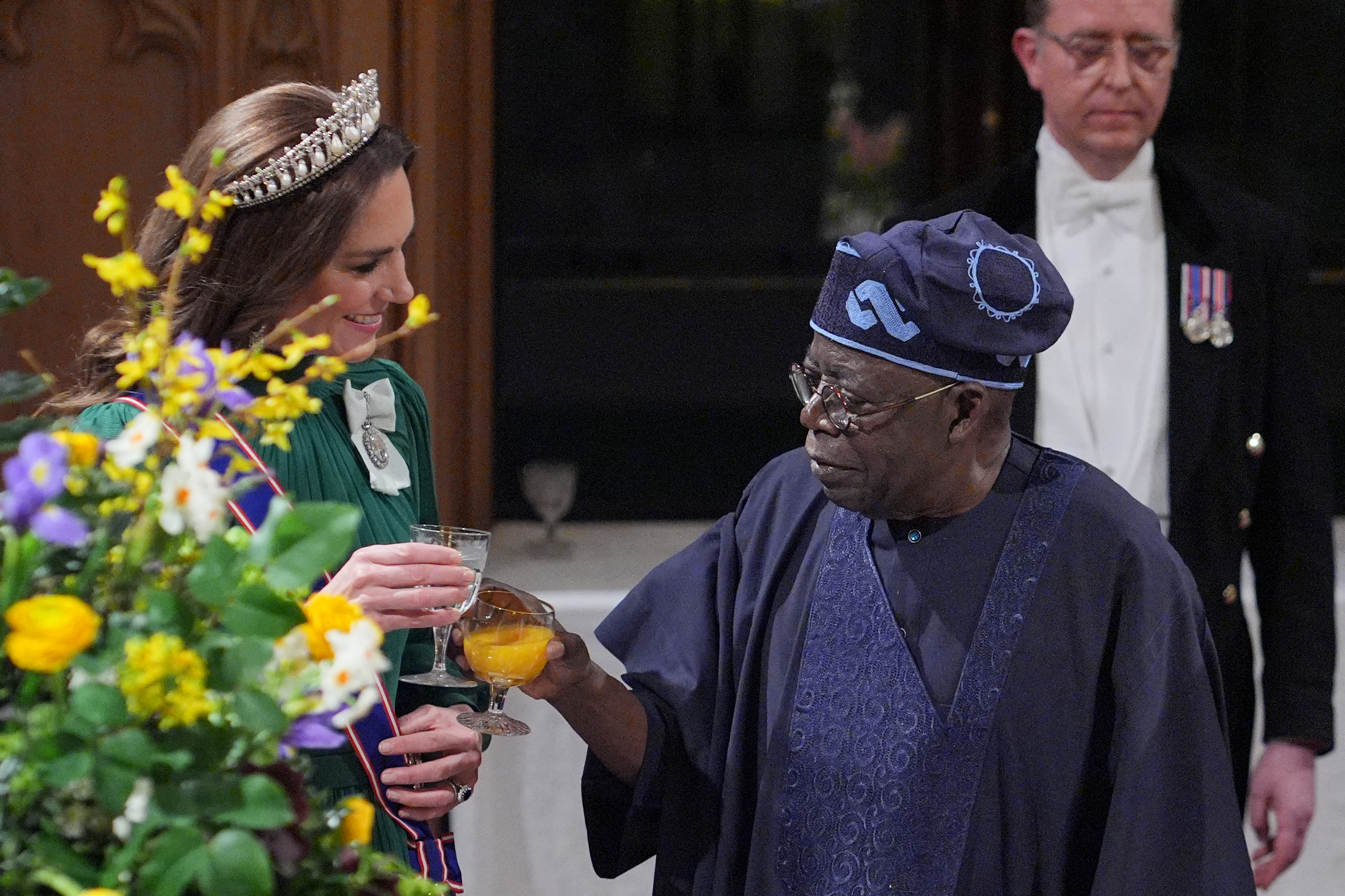 Princess Kate toasting the president of Nigeria