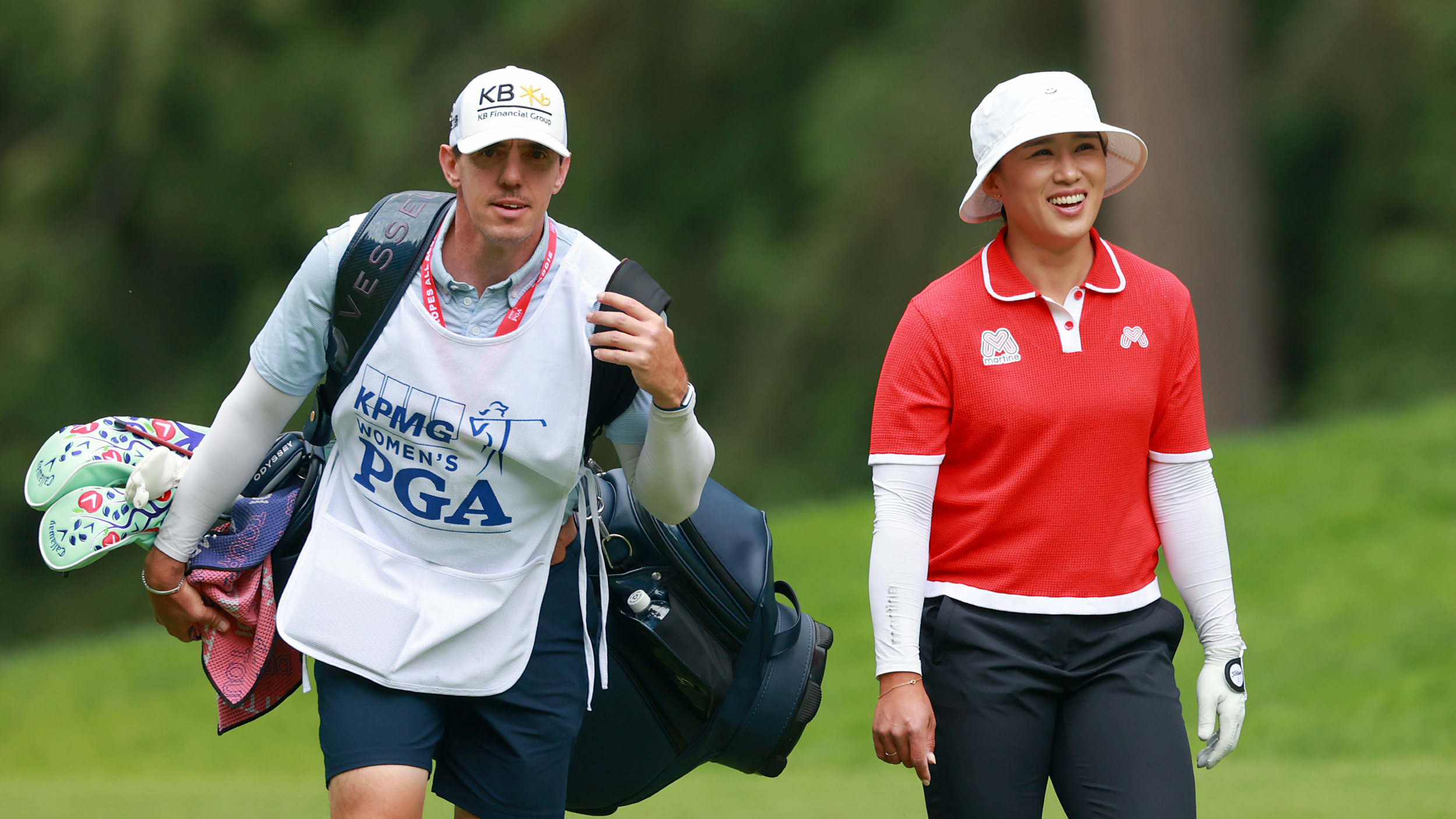 Amy Yang and caddie at the KPMG Women's PGA Championship 