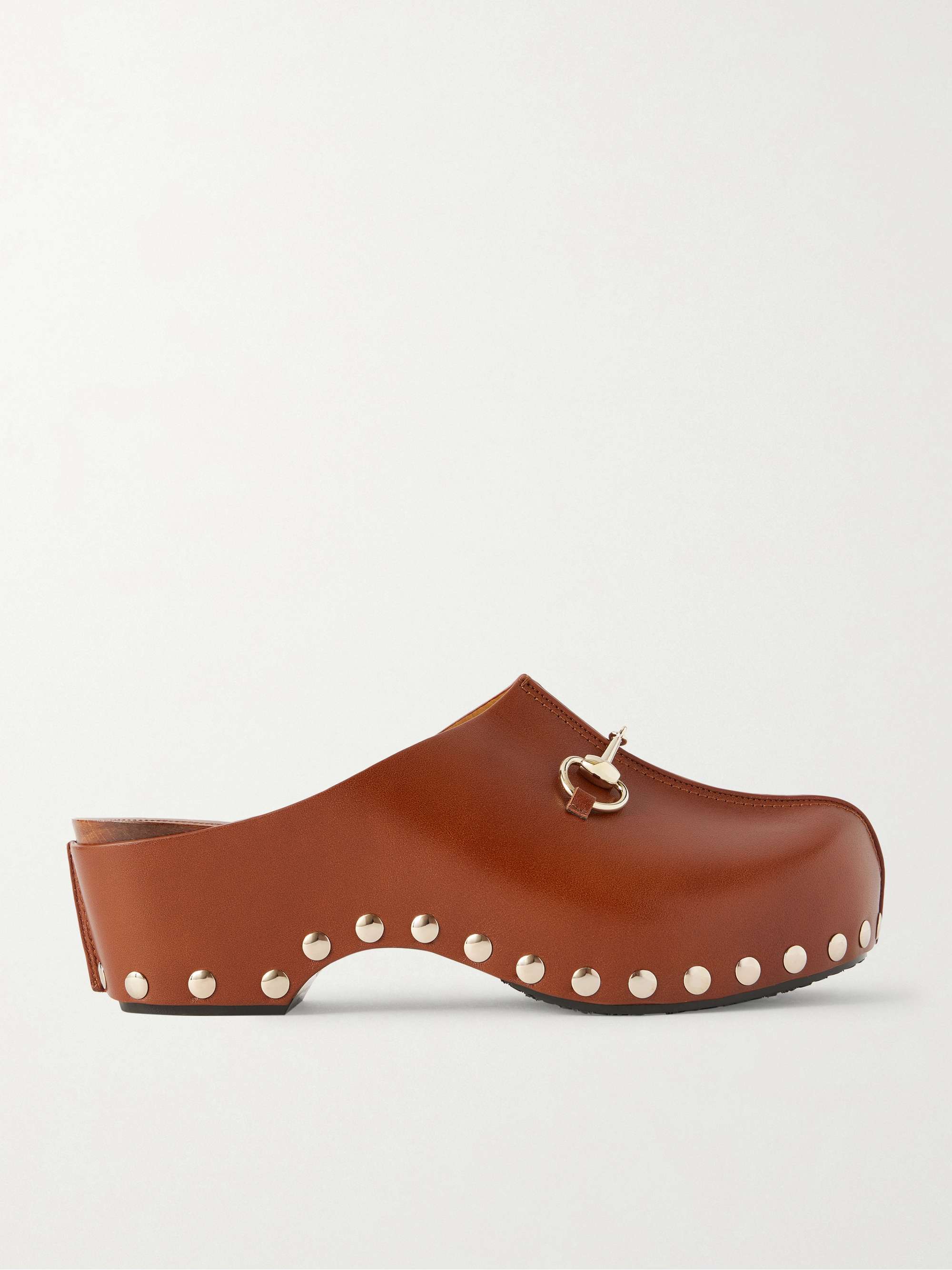 Embellished Studded Leather Clogs