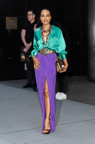 Kerry Washington attends the Ralph Lauren fashion show in Midtown on April 29, 2024 in New York City.