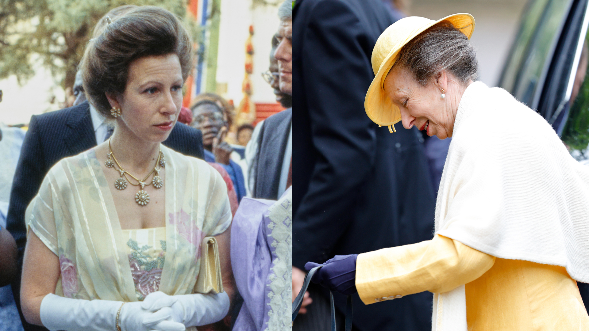 Princess Anne in a yellow dress