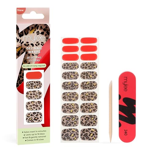 Miley Gel Nail Wraps (Wild Things) - 20 pre-cured gel stickers for an instant mani - no lamp required, chip-resistant, glossy finish, lasts up to 14 days - easy to apply, vegan & cruelty free