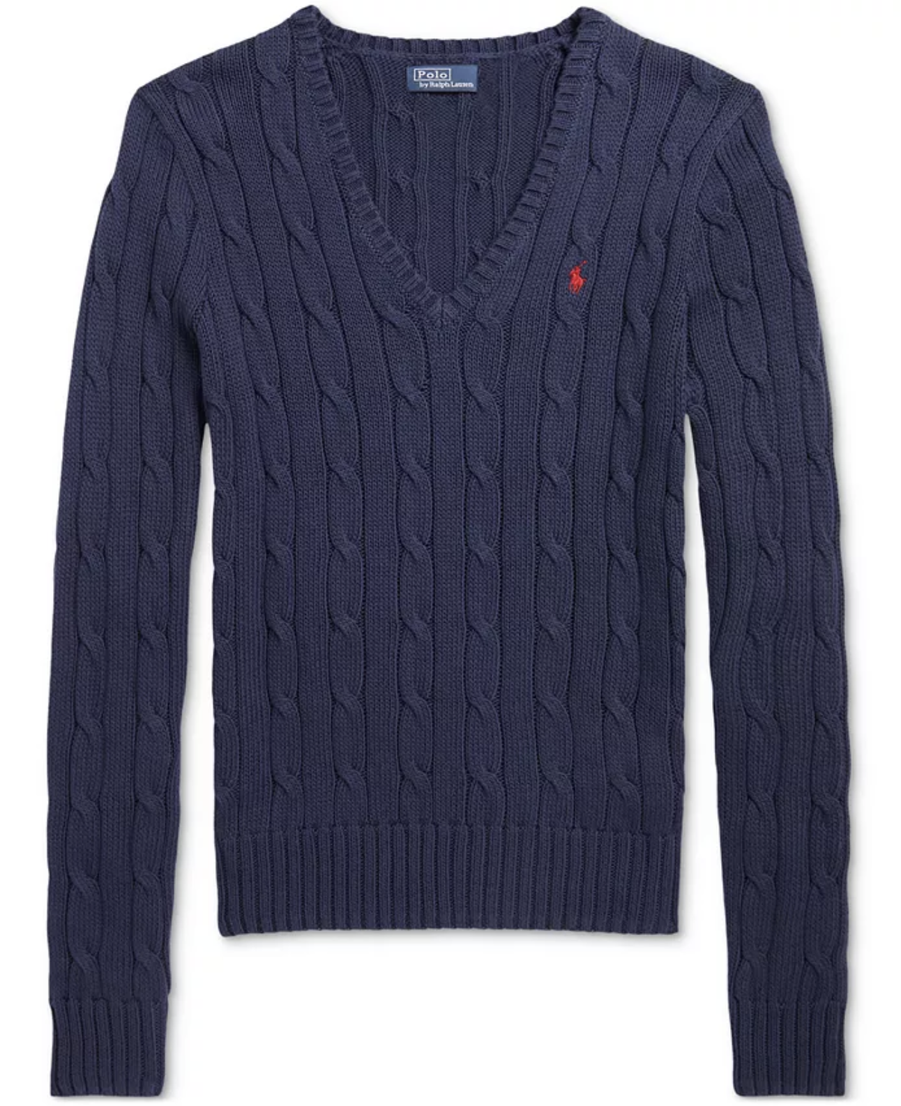 Polo Ralph Lauren Cable-Knit Cotton V-Neck Sweater