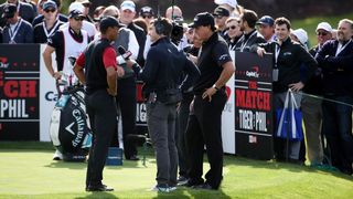 Shane Bacon interviews Tiger Woods at The Match