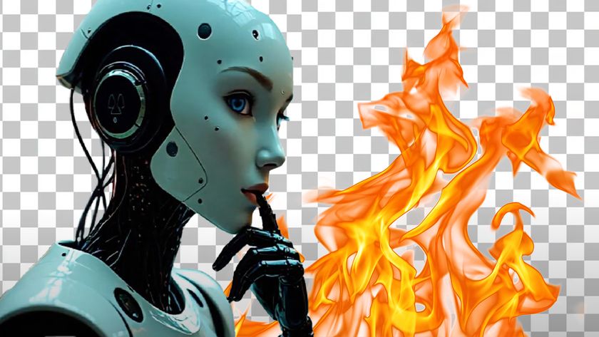 Adobe TransPixar AI app; a robot and flames