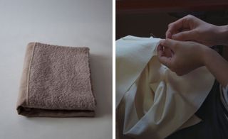 Akiko Ando applied her craft techniques to a range of hand towels and clothing