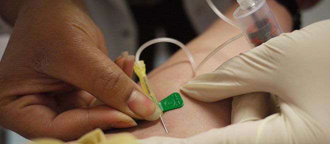 blood test, drawing blood, needle, heart attack