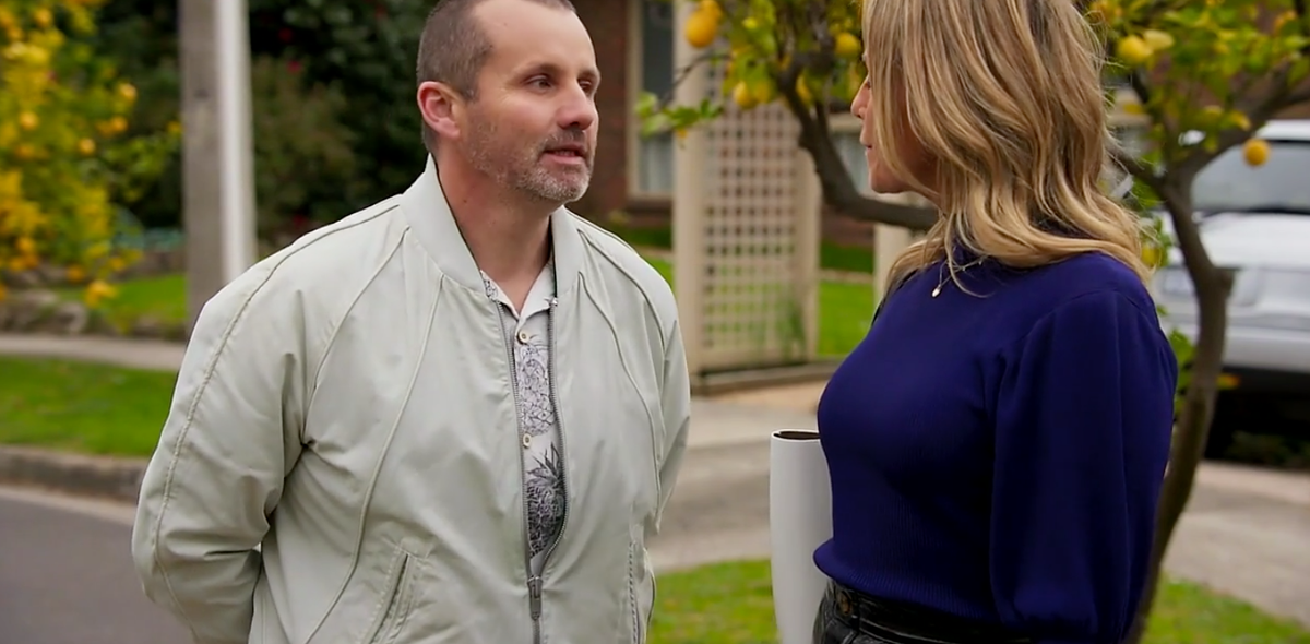 Toadie Rebecchi and Amy Greenwood in Neighbours.