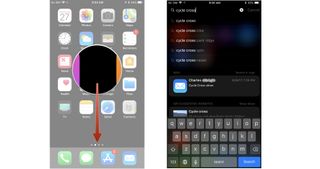 Swipe down from the center of the Home screen to access Siri Search Suggestions