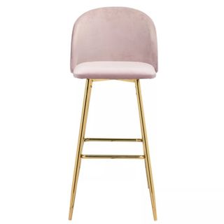 Pink bar stool with gold legs