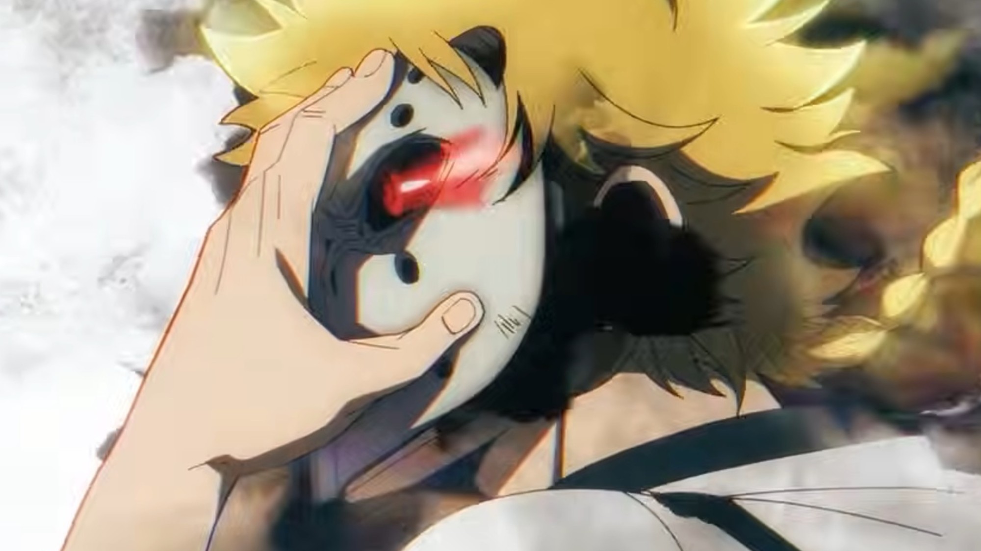 Peru putting on a mask in The Vermilion Mask