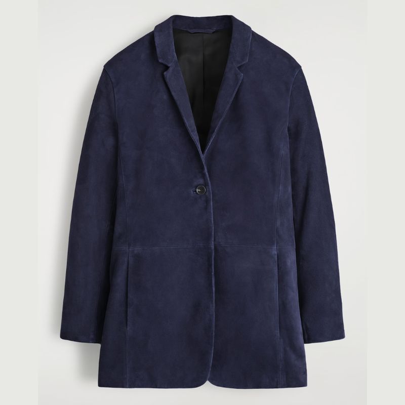Navy suede blazer
