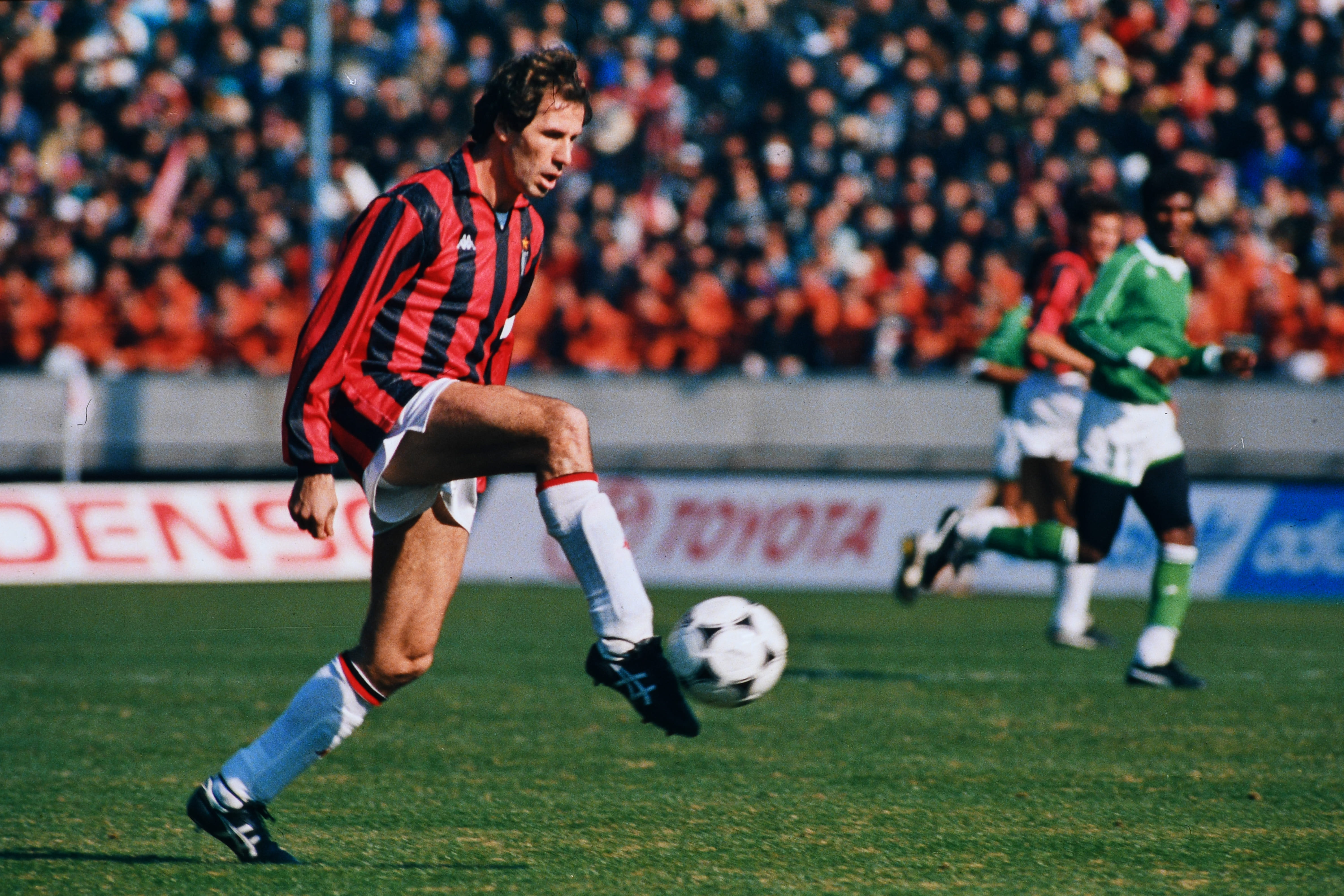 Franco Baresi in action for AC Milan against Altetico Nacional in the Intercontinental Cup in 1989.