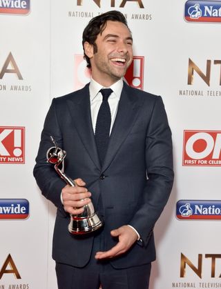 Aidan Turner with his National Television Award
