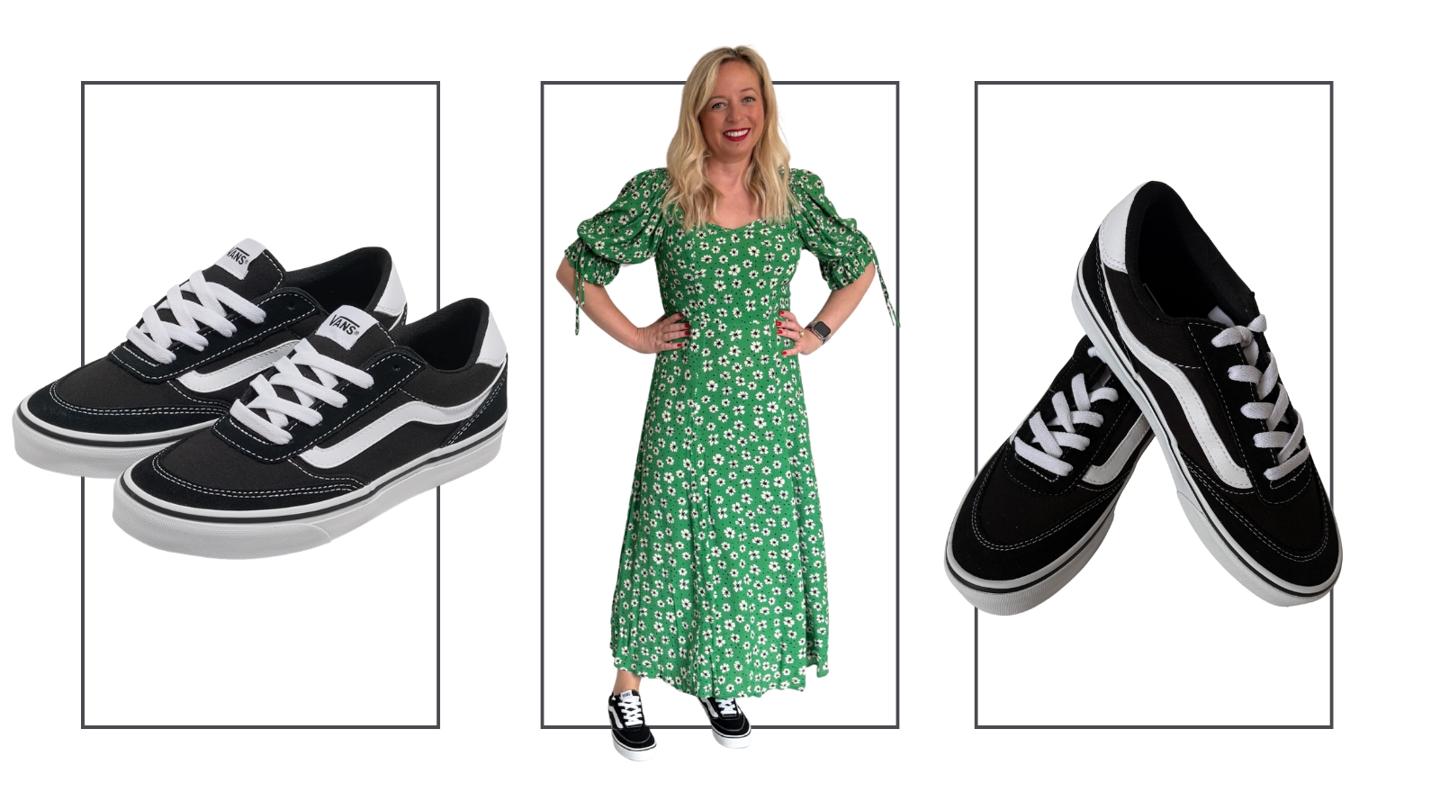 Vans Brooklyn trainers as still life and worn by Antonia Kraskowski