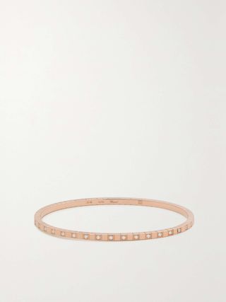 Ice Cube 18-Karat Rose Gold Diamond Bangle