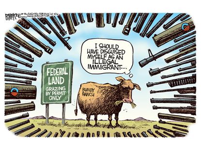 Political cartoon Cliven Bundy ranch