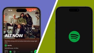 Spotify Alt Now playlist and Spotify logo side by side 
